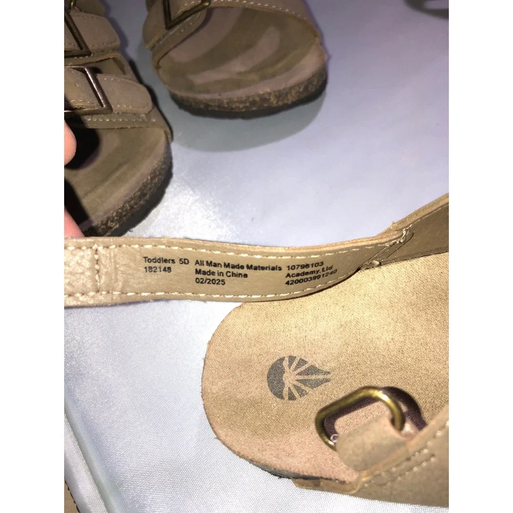 Academy BCG Toddler Sandals Tan Brown Buckle Strap Set Sizes 5D 6D 10796103